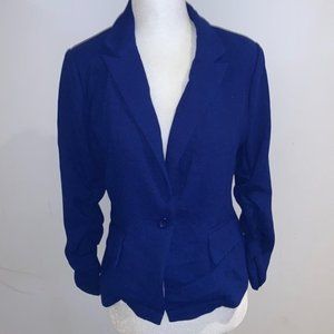 Mine Royal Blue Lightweight Single Breast Blazer Mod Sleeves Size Medium
